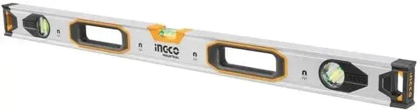 Livella magnetica Ingco in alluminio ABS con tre fiale e manici ergonomici, disponibile in diverse misure per lavori di precisione.