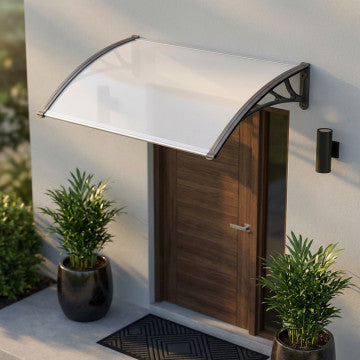 Pensilina trasparente in policarbonato 80x120 cm con braccetti ABS
