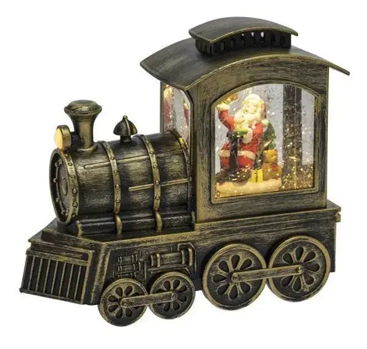 Locomotiva natalizia led con glitter e acqua in movimento Ornamenti natalizi LOTTI   
