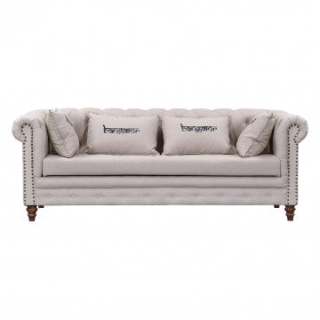 Divano in legno di mango e stoffa, 210x80x76 cm, peso 60 kg