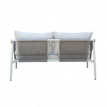 Salotto Mumbai 2 Posti Alluminio Grigio Chiaro 152x80h cm