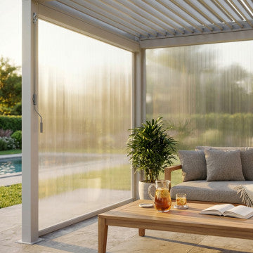 Laterale manuale pergola bioclimatica PVC antracite bianco 270x238 cm