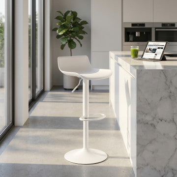 Sgabello in polipropilene con base metallica, altezza regolabile 75-96 cm