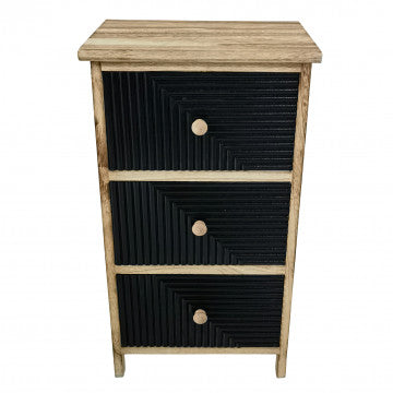 Mobiletto in legno con 3 cassetti, dimensioni 34x25x60,5 cm