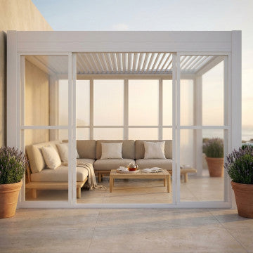 Laterale policarbonato per pergola bioclimatica 370x238 cm bianco