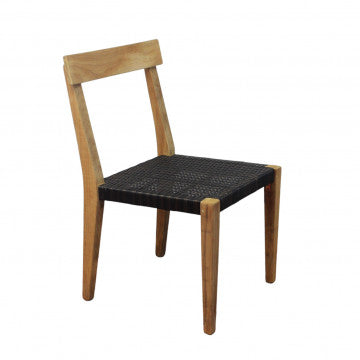 Sedia impilabile in teak e corda, 55x55x88 cm, peso 11 kg