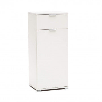 Mobiletto bianco truciolare bilaminato con anta e cassetto 45x38x103 cm