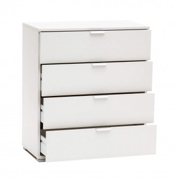 Mobiletto bianco 4 cassetti 75x38x85 cm truciolare bilaminato
