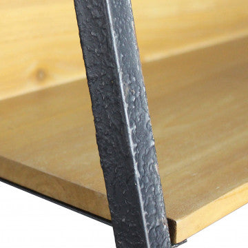 Mobile in ferro e legno con 4 ripiani, cm 62x49,5x147h