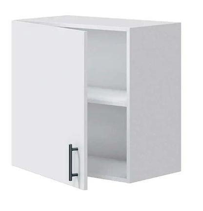 Mobile pensile 60 1 anta Kira 60x34x59h bianco con maniglia nera, ideale per cucine moderne. Pensile compatto per organizzare lo spazio.