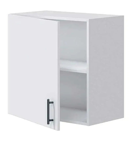 Mobile pensile 60 1 anta Kira 60x34x59h bianco con maniglia nera, ideale per cucine moderne. Pensile compatto per organizzare lo spazio.