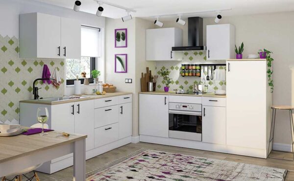 Mobile Base 40x60x90h Kira 1 Cassetto 1 Anta MDF Bianco/Rovere – Arredo Casa e Cucina