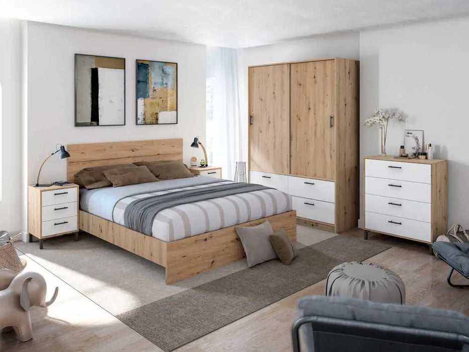 Porta Rete Matrimoniale 166x206x39h Finitura Rovere Nodi