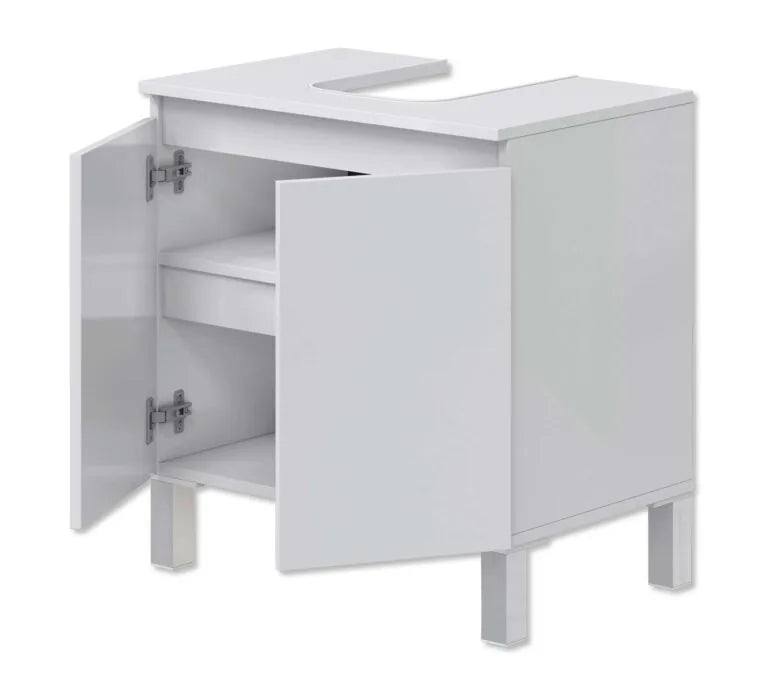 Mobile bagno bianco lucido da appoggio per lavabo 60x40x63,5h