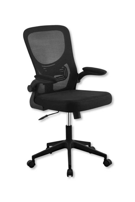 Poltrona Ufficio Alice in Tessuto Traspirante Nero con Base in Nylon Nero