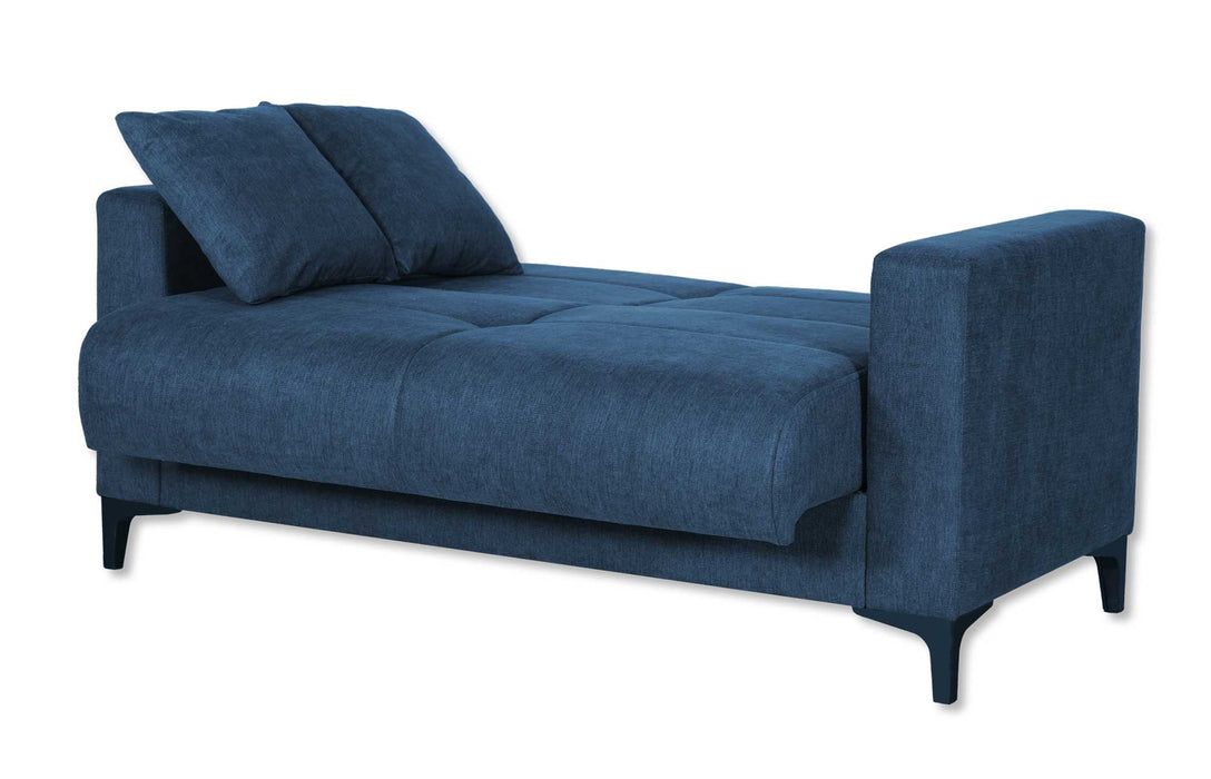 Divano letto Boston 2 posti 152x87 cm tessuto blu