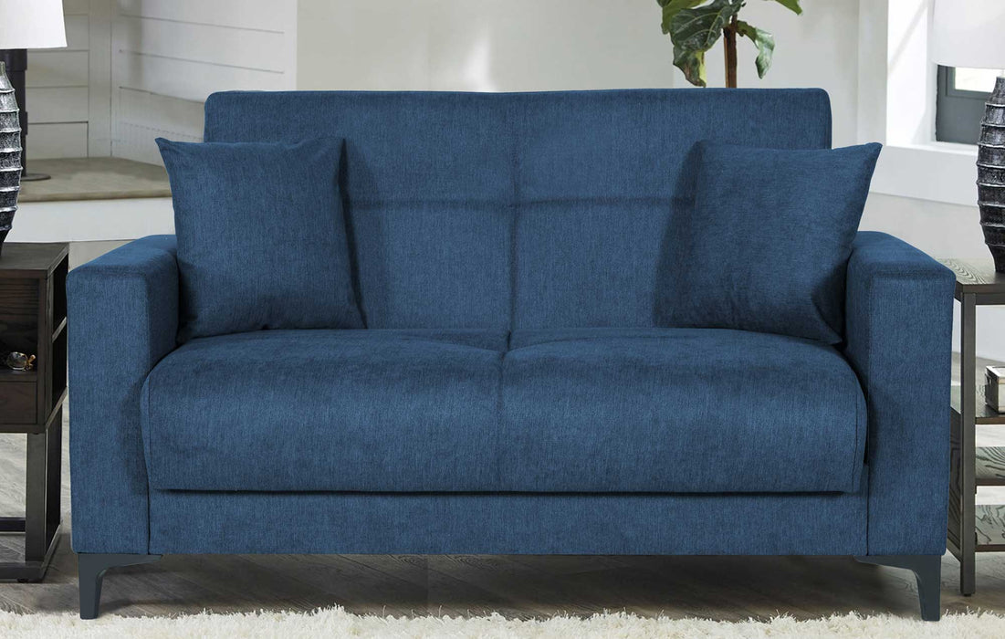 Divano letto Boston 2 posti 152x87 cm tessuto blu
