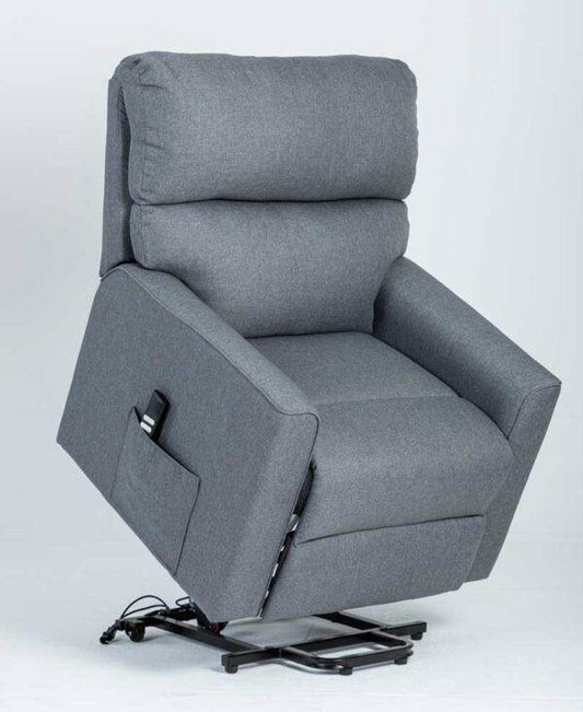 Poltrona Relax 2 Motori COMFY Grigia con Funzione Reclinabile e Alzapersona