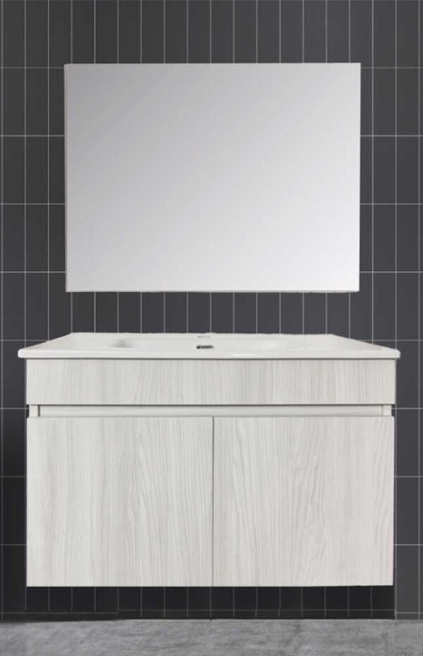 Mobile Bagno Sospeso Cortina con Due Ante in due Misure Set di mobili per bagno Hobby Shop Solution 100X45CM BIANCO FRASSINATO 
