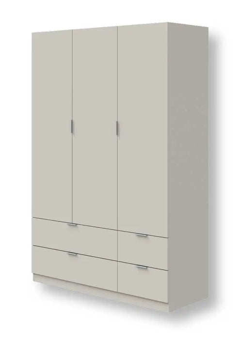 Armadio Fores 3 Ante e 4 Cassetti Cachemir - 135x52x200h