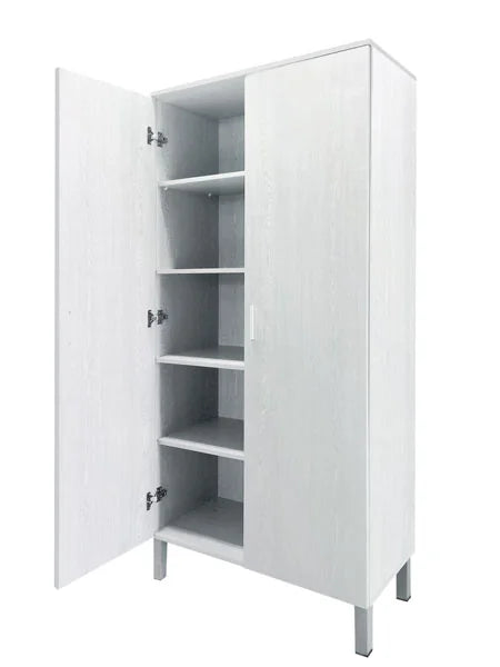 Armadio 2 Ante Bianco Alpes 80x40x175 cm con 4 Ripiani