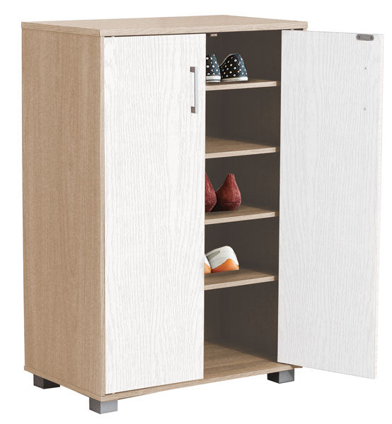 Scarpiera Multiuso Rovere e Bianco Dimensioni 60 x 36 x 90 cm Scarpiere e organizer per scarpe Hobby Shop Solution   