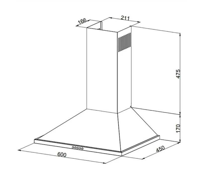 Cappa da Cucina a Piramide 90 cm Acciaio Inox 135W 450 m³/h