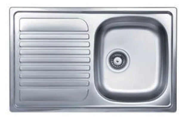 Lavello Appoggio 80x50 Acciaio Inox – 1 Vasca + Gocciolatoio Sinistro