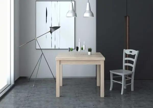 Table extensible avec ouverture pliante cm. 90x90/180