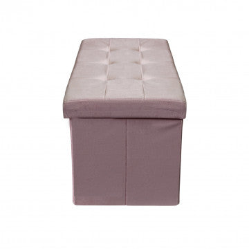 Pouf contenitore rettangolare in velluto, dimensioni 76x38x38 cm