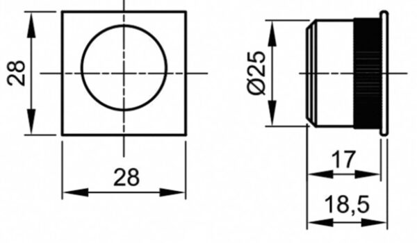 Kit di Cerniere Quadrato in Zama D.48 per Porte Scorrevoli