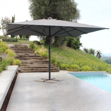 Ombrellone fisso struttura alluminio telo PVC grigio 395x395 cm