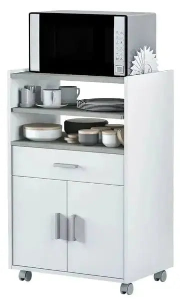 MOBILE MICROONDE 1C+2A CEMENTO-BIANCO Set di mobili per cucina e sala da pranzo FORES   