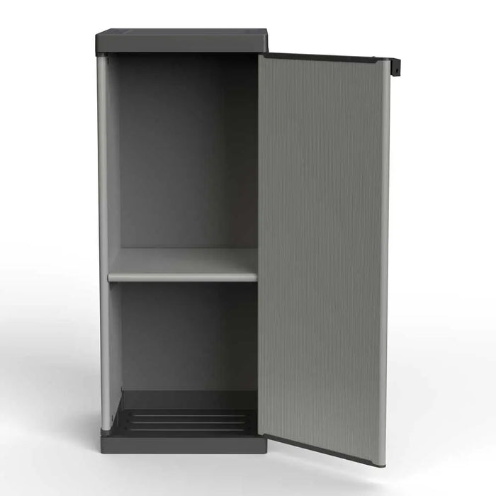 Armadio Basso in Resina 2 Ripiani 34×39,5×85 cm Grigio