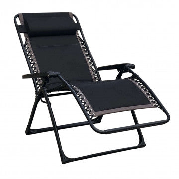 Sdraio XXL con struttura in acciaio antracite, tessuto Oxford, 165x79x117 cm