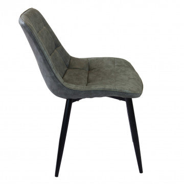 Poltrona struttura metallo seduta schienale ecopelle grigia 59x51x82cm