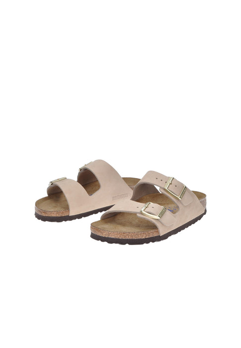1019016 Sandalo Birkenstock Arizona In Pelle Plantare Anatomico Soft Sughero E Lattice Suola EVA Cinturini Regolabili
