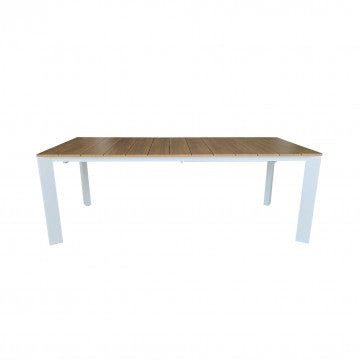 Tavolo allungabile struttura alluminio verniciato piano doghe effetto legno