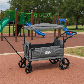Carrello con tettuccio in poliestere e metallo, dimensioni 88x51x39 cm
