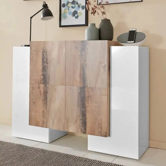 Madia moderna con 2+4 ante battenti bianco acero pereira Credenze Italy Web forniture   
