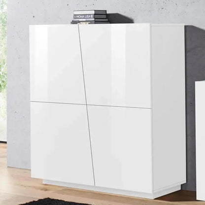Madia moderna VEGA con 4 ante a battente bianco lucido Credenze Italy Web forniture   