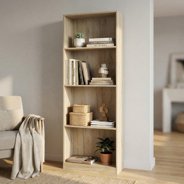 Libreria in truciolare bilaminato olmo rovere grigio 60x24x170 cm