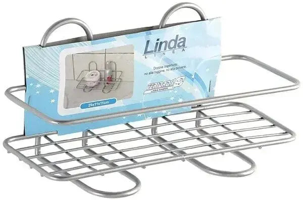 Mensola rettangolare 1 ripiano 26x11 in acciaio antiruggine con staffe, ideale per arredo bagno e accessori - Hobby Shop Solution.