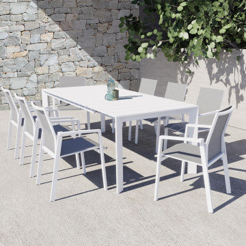 Tavolo alluminio verniciato 165/215 x 85 cm, altezza 75,5 cm