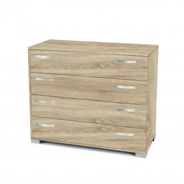 Mobile 4 cassetti in truciolare bilaminato quercia chiaro 40x90x72 cm