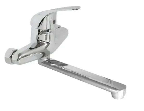 Miscelatore a parete Duplex Cromo Lucido con leva monocomando e bocca orientabile, ideale per cucine moderne | Hobby Shop