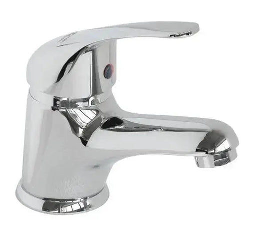 Miscelatore per lavabo cromo lucido con flessibili, design moderno monocomando con cartuccia da 40mm. Ideale per arredo bagno elegante.