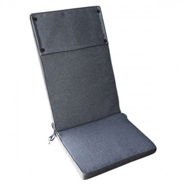 Cuscino rettangolare sfoderabile in poliestere grigio scuro 45x150x4 cm