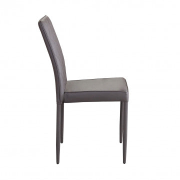 Sedia in acciaio e ecopelle marrone, 41x50x91 cm, peso 4,6 kg