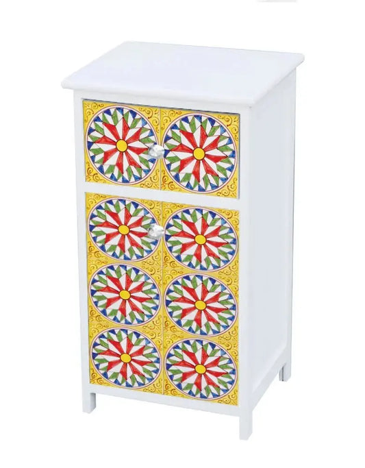 Mobile 1 cassetto + 1 anta 35x30x71h decoro Sicilia Cassettiere Hobby Shop Solution   